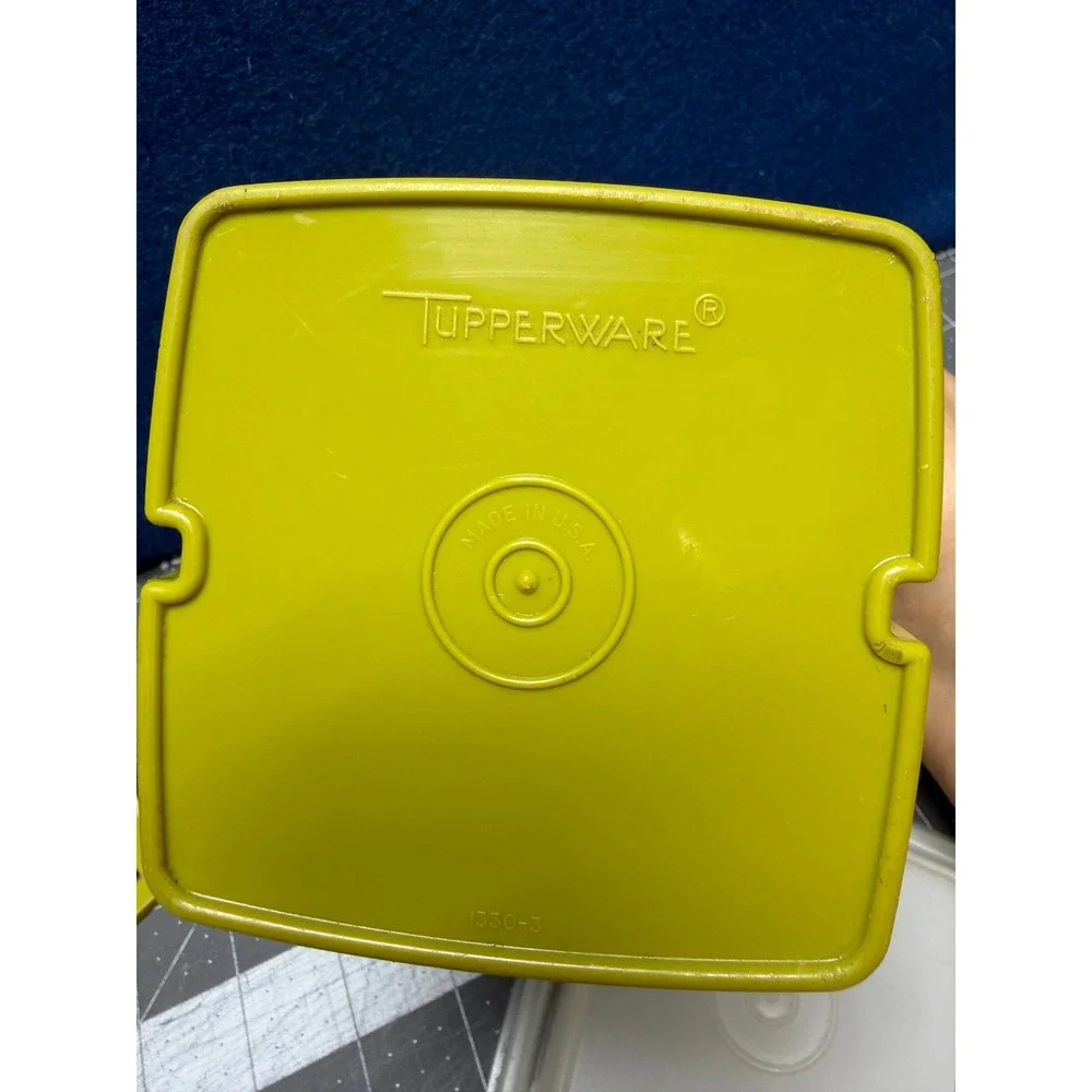 Tupperware Pickle Lifter Avocado Green 1330 3 Vintage Container Strainer Set